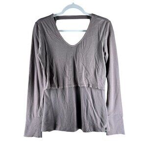 Satva Womens Tops Size M Long Sleeve Back Cutout Layered‎